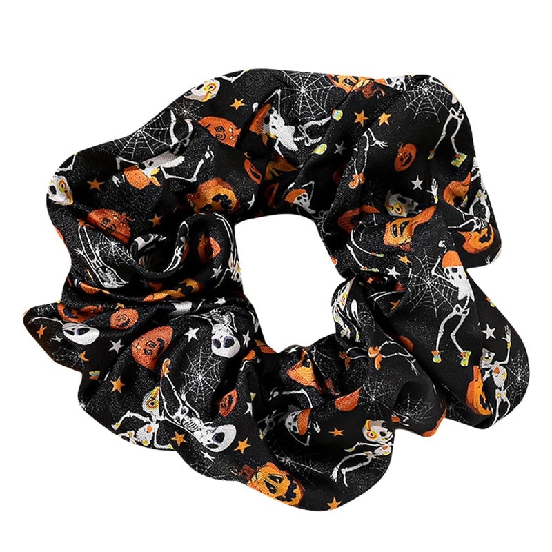 Halloween Pumpkin Scrunchies Hair Ties Elastic Bands For Women And Girls Color F - Image 1